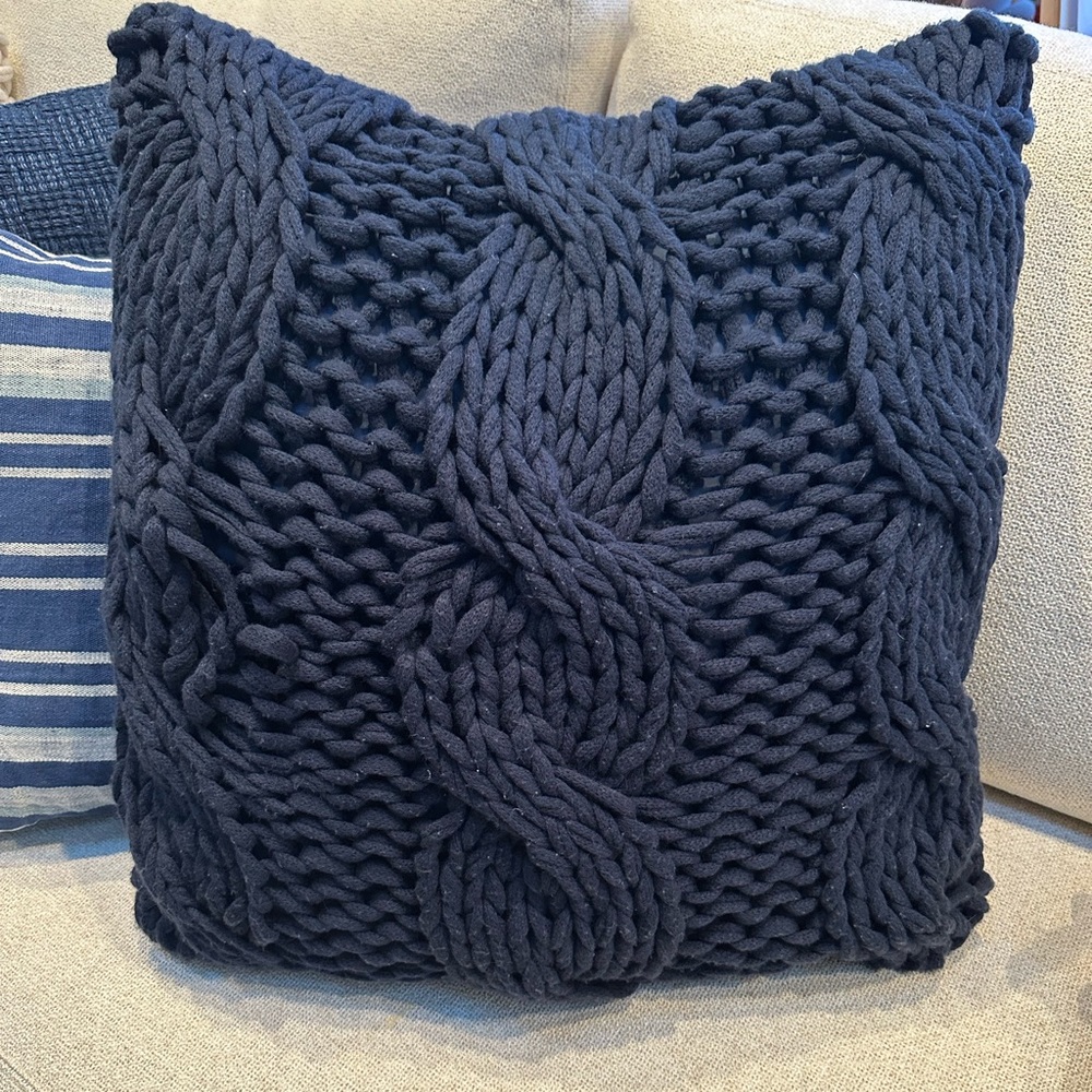 Pottery Barn Colossal Handknit Pillow Navy (pillow cover only)